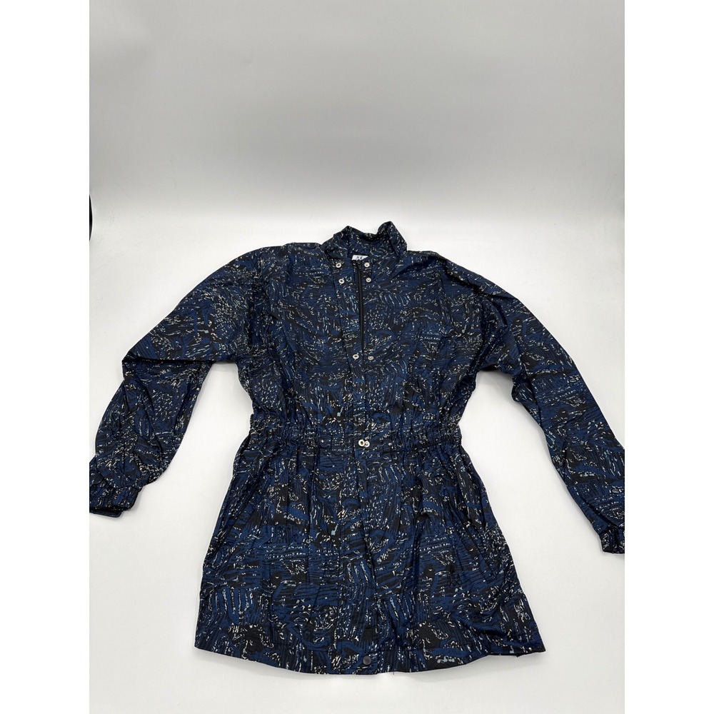 Vintage USA Olympic Windbreaker Jacket Blue Black Abstract Print Large JCPenney